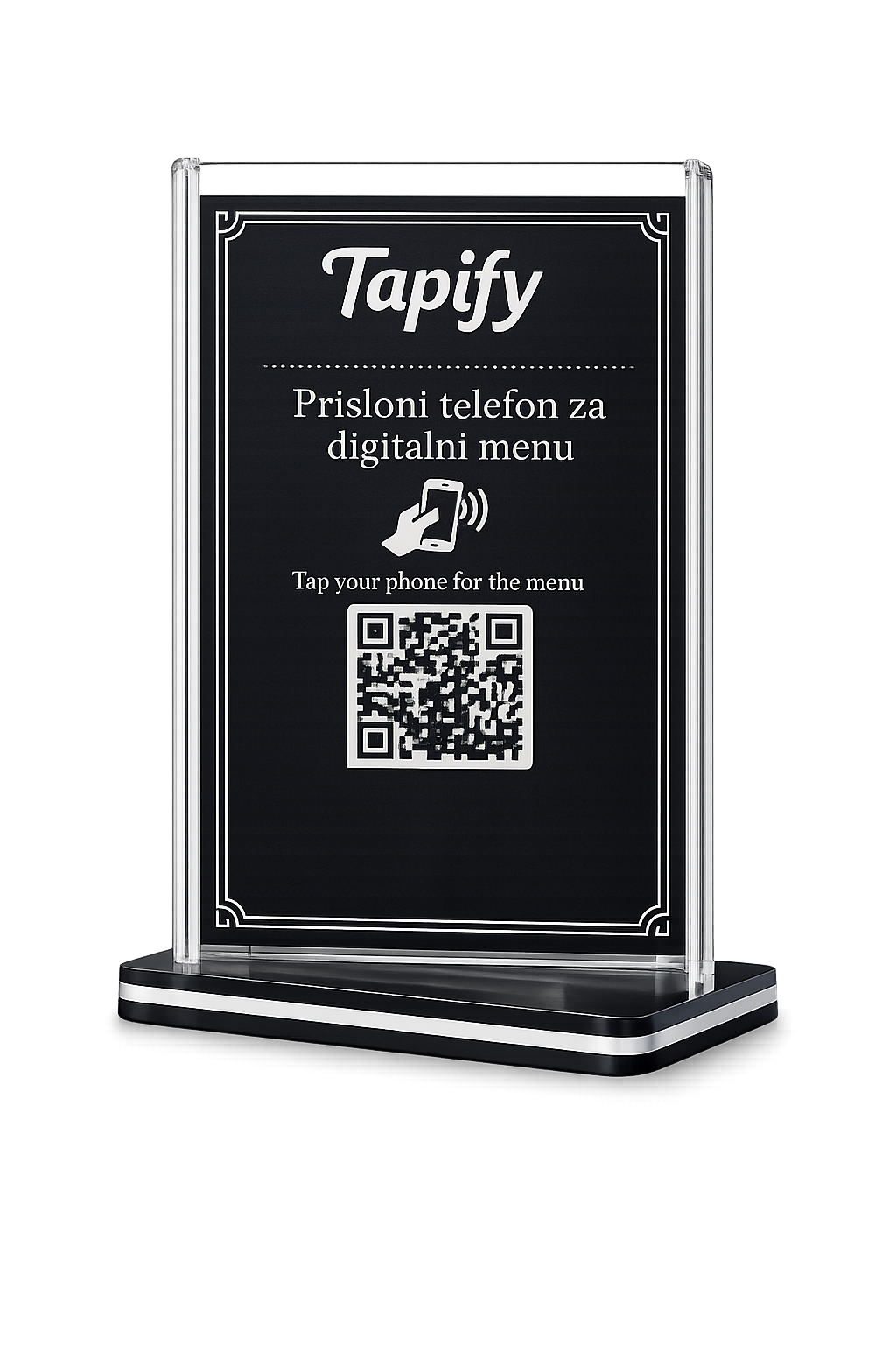 Tapify stoni meni sa QR pristupom za otvaranje digitalnog menija